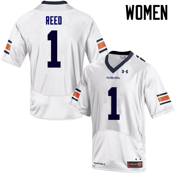 Women Auburn Tigers #1 Trovon Reed College Football Jerseys Sale-White - Click Image to Close